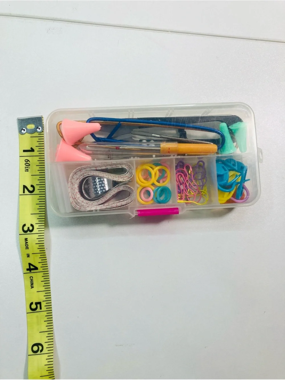 NEW Knit Notions Kit w/ Scissors, Knitting Tools, Colorful Stitch Markers +CASE
